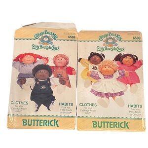 Butterick Cabbage Patch Kids Doll Sewing Pattern Set - 1984, 6508 & 6509
